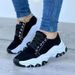 Women's Casual Lace-Up Sneakers With Round Toe & Cushioned Sole - Breathable PU Upper, Low-Top Comfort Shoes For Spring, Summer, Fall_vogvips.com
