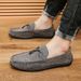 SHLIANG New Men's Driving Shoes New Frosted Suede Slip-On Loafers Casual Leather Shoes Comfortable Breathable Rubber Sole S X0021_vogvips.com