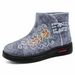 Shoe Winter Outdoor High-top Snow Cold-proof Warm Long Fleece-lined Thickened Women' Veratile Embroidered Cotton_vogvips.com