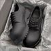 ShoeVault Black Chunky Derby For Men, Round Toe, Summer Thick Sole, Height Increasing Leather Shoes, Cleanfit Trendy Shoes_vogvips.com