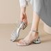 Weiwei Girl 367-3 One-Strap Comfortable Rhinestone Sandals Summer Stunning Silver High Chunky Heels For Women_vogvips.com
