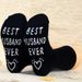 Mid-tube cotton socks sole letter non-slip adhesive floor socks the best husband creative socks_vogvips.com