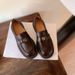 Thick soled loafers women's vintage small leather shoes_vogvips.com