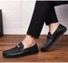 Round Head Men's Casual Shallow Mouth Foot Loafers Rubber Sole Anti-skid Work_vogvips.com