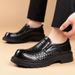 Suitable For All Seasons Large Thick Sole Loafers Spring New Fashion Derby Business Leather Trendy Men's Shoes Height Increasing_vogvips.com