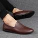 Men's Round Head Foot Non-slip Single Shoes Men's Casual Cortex Embossed Men's Shoes_vogvips.com
