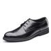 Plus Size Spring Autumn New Genuine Leather Business Casual Men's British Style Pointed Toe Lace-up Plaid Formal Wedding_vogvips.com