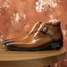 Glide New Martin High-top Short Men's Korean Style Small Square Toe Leather Boots Trendy Shoes Men_vogvips.com