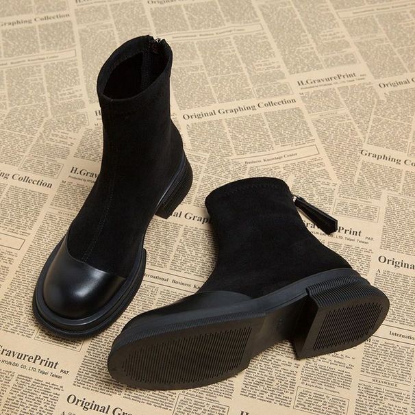 Elastic Martin For Women, Thick Sole, Height Increasing, 2025 Autumn Winter New Style, Internet Celebrity, Petite_vogvips.com
