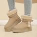 SHLIANG New Suede Buckle Decor Ankle Boots Women Winter Warm Thicken Plush Snow Boots Woman Thick Sole Non Slip Platform Cotton Boots X0059_vogvips.com