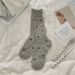 Breathable Cotton Dot Socks For Women & Men, Mid-Crew Casual Socks With Mesh Design, Comfortable Stretchy Stackable Socks For All Seasons_vogvips.com