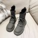 Sweet Cool Korean Style Martin For Women Winter Fleece-Lined 2025 New Knitted Stretch Sock Slimming Thick-Soled Short_vogvips.com