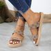 Vintage Large Size Woven Sandals Women Round Head Casual Slip-on Sandals_vogvips.com