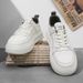 Men's Board Shoes Lightweight Soft Sole Platform Sneakers White Casual Sports Versatile Thick Bottom Lace Up Walking Shoes_vogvips.com