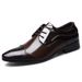 Men's Classic Business Casual Leather Shoes - Pointed Toe Low-Cut Oxfords With Rubber Sole For Office & Wedding Lace Up British Style Wedding Shoes_vogvips.com