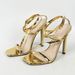 High Heel Sandals Women High Heels Women S Metallic Stone Cross Ankle Strap Square Stiletto Sandals Fashion Party Gold Heels_vogvips.com