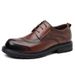 Euro Step New Top Layer Cowhide Business Men's Commuter Thick Sole Genuine Leather Formal Shoes With Carved Patterns_vogvips.com