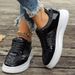 2025 Spring And Autumn Season Large Casual Sequin Sports Style Thick Soled Lace Up Round Toe Women's Single Shoes_vogvips.com