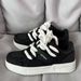 Chinese Trend Ins-style College Retro Thick-soled Casual Black Shoes For Men, Chic Veatile Trendy Couple's_vogvips.com