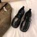 Women's Shoes British Style Loafers Loafers With Thick Sole - Classic British Style Round Toe Leather Shoes High Heel Lace-Up Oxfords, Comfortable_vogvips.com