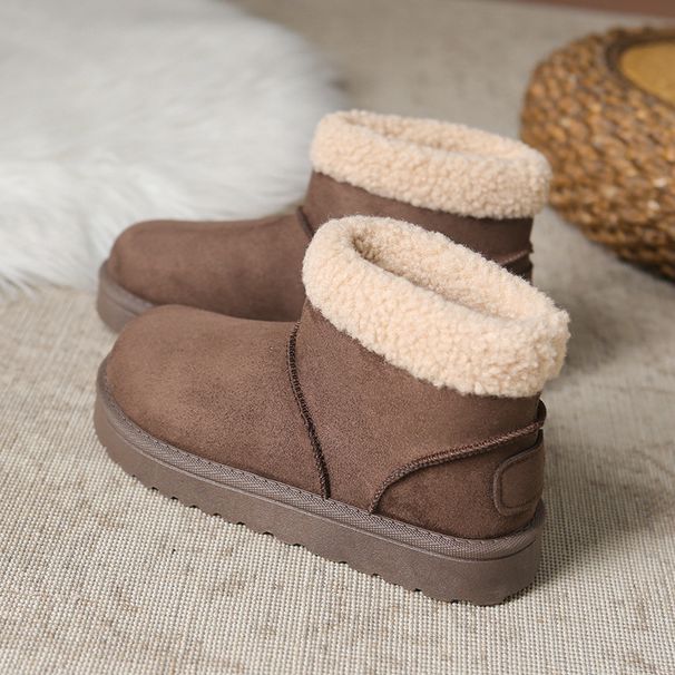Fleece And Thickened Warm Short-leg Snow Cotton Boots For Women In 25_vogvips.com