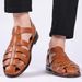 Genuine Leather Italian Style Gladiatus Fashion Business Dress Sandals Handmade Leather Shoes Men Sandals Big Size 38-48_vogvips.com