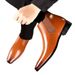 Euro Step Large Size 48 Low-top Leather Shoes British Style Pointed Toe Martin Men's Trendy Versatile Boots_vogvips.com