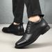Male Round Head Shallow Mouth First Layer Work Leather Shoes Lace-up Casual Men Professional Formal Men_vogvips.com