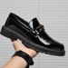 Summer Casual Leather Shoes For Men, Breathable And Lazy, One Foot Wearing Bean Korean Version Versatile Men's Shoes,_vogvips.com