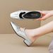 Weiwei Girl 958 2 Women's Square Toe Half Slippers French Style Summer Outerwear One Strap Pleated Silver Closed Toe Single Shoes_vogvips.com