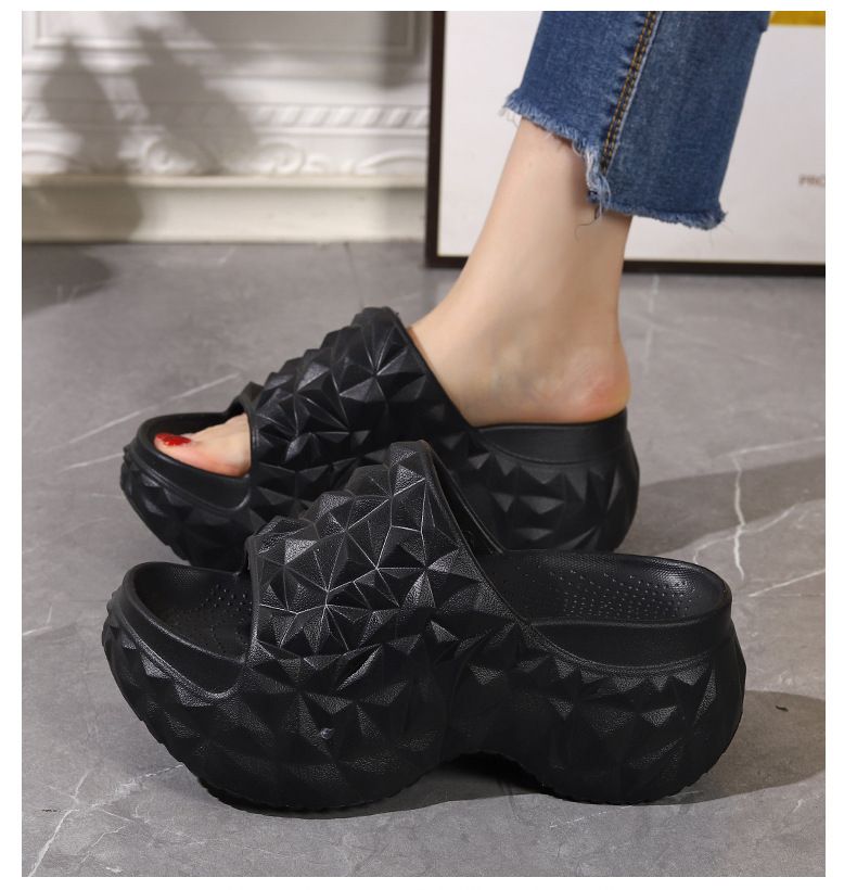 High Heel Eva Slippers Summer Outdoor Thick Bottom Heightening Flip Flops Non Slip Wear Resistant Breathable Sandals_vogvips.com