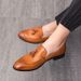 Euro Step Autumn New Casual Leather For Men, British Style Slip-On Brogue Carved Trendy Shoes, Korean Version With Internal Height_vogvips.com