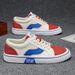 Men's Color Block Canvas Sneakers Breathable Non Slip Casual Walking Skate Shoes_vogvips.com