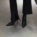 High Heel Pointed Toe Short For Women, Slip-On Stiletto, 2025 New Autumn Winter Black Patent Leather High-End Slim Boots_vogvips.com