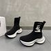 2025 New Women's Sock Spring And Autumn Elegant Versatile Slim Thick Sole Height Increasing Fashion Trendy Elastic Short_vogvips.com