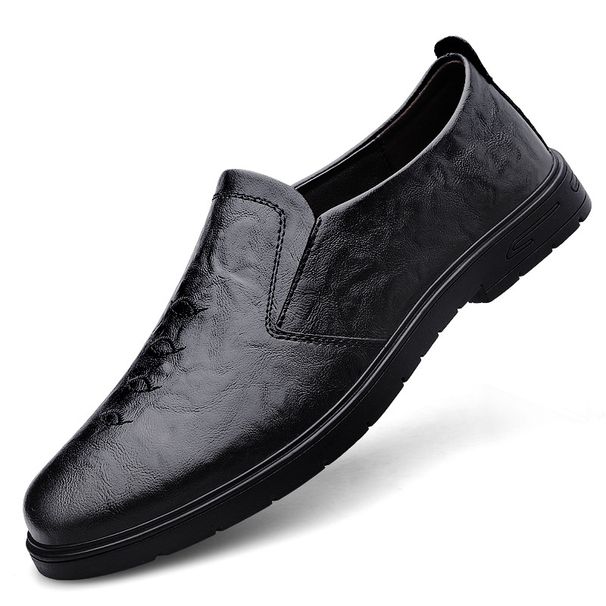Casual Leather Shoes Men's Small Leather Shoes Men's Shoes Lazy Shoes Gingham Men's Shoes_vogvips.com