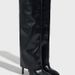 Elegant Pointed Toe Stiletto Knee High Riding Boots For Women & Men - Stylish Streetwear Black Leather Look Boots With High Heel_vogvips.com