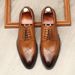 Euro Step Formal Business Leather For Men Brogue Flower Hidden Heel Wedding Groom British Style Casual Men's Oxford Shoes_vogvips.com
