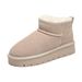 Women's Winter Sheepskin Snow Boots With Anti-Slip Rubber Sole & Cozy Fleece Lining – Low-Cut Round Toe Casual Boots_vogvips.com