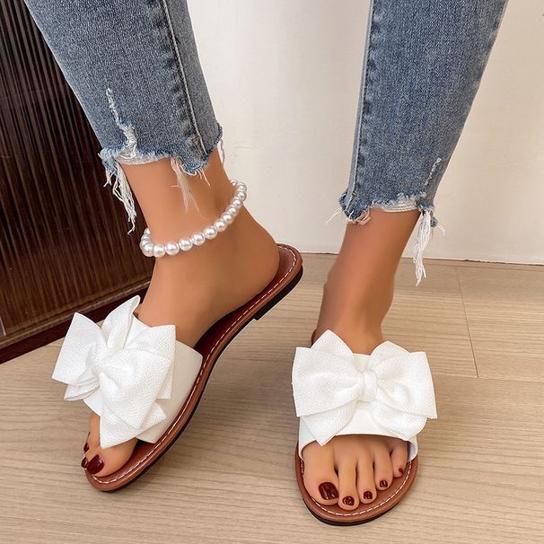 Foreign Trade Large-size Flat Round-toe Women's Slippers, 2025 New Fashion Butterfly Flower Casual Comfortable Sandals_vogvips.com