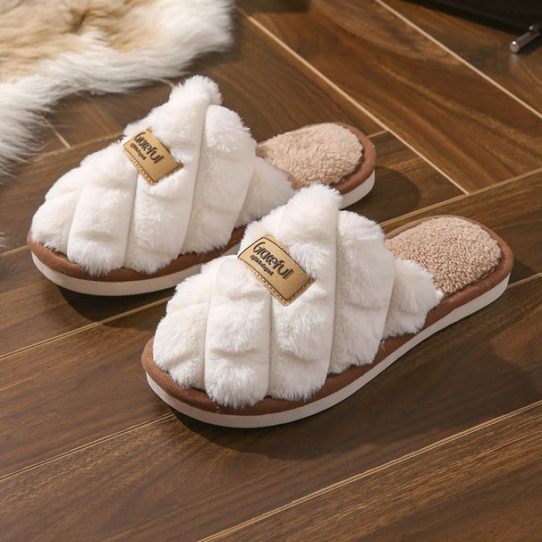 New Cotton Slippers For Home Use, Couple Slippers For Women, Maternity Slippers, Furry Slippers, Non-Slip Winter Slippers_vogvips.com