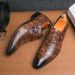 European And American Fashion New Pointed Toe Men's High Heels, Crocodile Embossed Business Formal Wear Men's Shoes Banquet Dress Wedding Leathershoes_vogvips.com