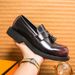 New Fashion Genuine Leather Retro Business Men's Casual Shoes Black Daily Office Loafers One-step Driving Party Dress Wedding Men's Shoes_vogvips.com