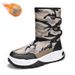 Men's Winter Snow Boots - Waterproof Thermal Insulated Slip-Resistant Hiking Boots With Fleece Lining & Hook-and-Loop Closure_vogvips.com