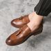 Casual Hairstylist Pointed Toe Korean Men's British Style Large Size Leather Shoes_vogvips.com