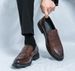 Euro Step Men's Spring Large Formal Business Leather Shoes New Brogue Slip-On Tassel Loafers Size 46_vogvips.com