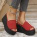 Cross-border Plus-size Women's Slippers 2025 New Fashion Thick-soled Peep-toe Wedge European And American Style Sandals_vogvips.com
