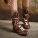 Genuine Leather Internal Height Increase Lace-up Martin Boots For Women, Suede Brown Boxing Sports Training Boots, 2025_vogvips.com