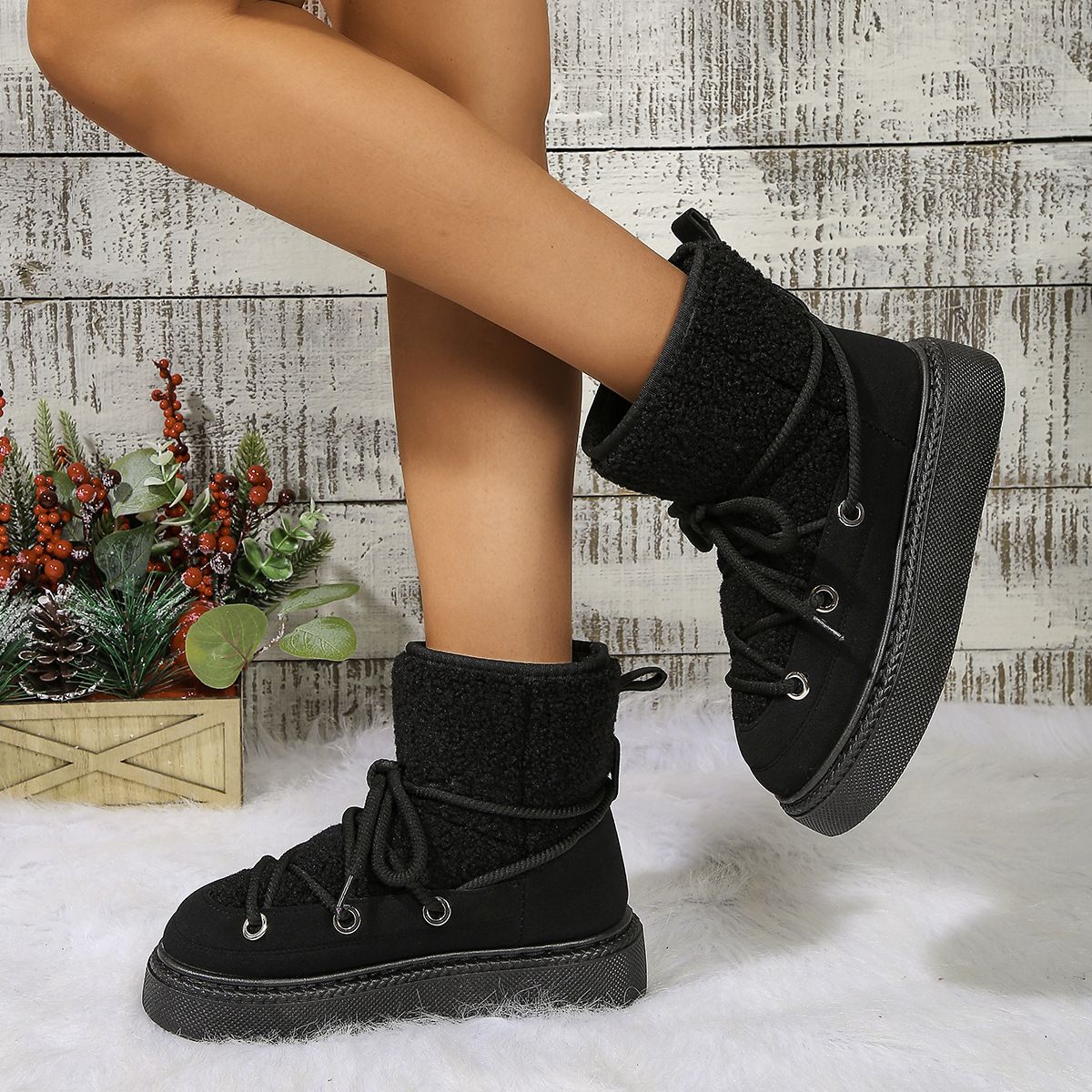 New Thick-soled Casual Snow Boots For 2025 Winter, Warm And Versatile Cotton Boots_vogvips.com