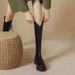 V Mouth Long For Women 2025 Autumn New Brown Petite Height Increasing Thick Sole High Tube Over-the-Knee Riding Boots_vogvips.com